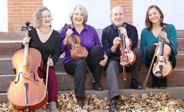 From left to right, the members of the Hudson Valley String Quarter are: Jeanne Fox, cello; Marka Young, violin; David Fiedler, violin; and Lauren Buono, viola. Provided photo.