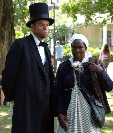 War games Photo courtesy of John Doyle Last year's Civil War re-enactment at Museum Village in Monroe included visit from the 16th president of the United States, Abraham Lincoln.