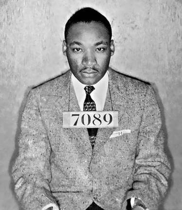 Recalling the words of Martin "The hottest place in Hell is reserved for those who remain neutral in times of great moral conflict." This is the police mug shot of Martin Luther King Jr. following his arrest during the 1956 bus boycott in Montgomery, Alabama.