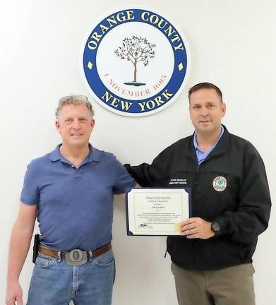 July’s Citizen of the Month, Jim Goodrich of Florida, and Orange County Executive Steven M. Neuhaus. Photo provided by the Office of the Orange County Executive.