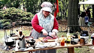 “An Army Marches on its stomach!” demonstrated by Cindy Wolf’s Revolutionary War camp kitchen.