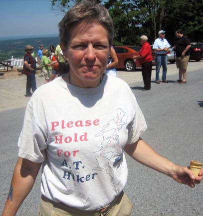Warwick declared the state's first Appalachian Trail community Photo by Birgit Bogler Debi Young of Warwick, former thru hiker, got this T-shirt during Trail Days in Damascus, Va.