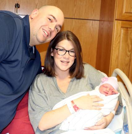 Welcome, Clara Mae Vantress Matthew and Caitlin Vantress with their newborn daughter Clara Mae, who was born at 10:30 p.m. on New Year's Day at St. Anthony Community Hospital.