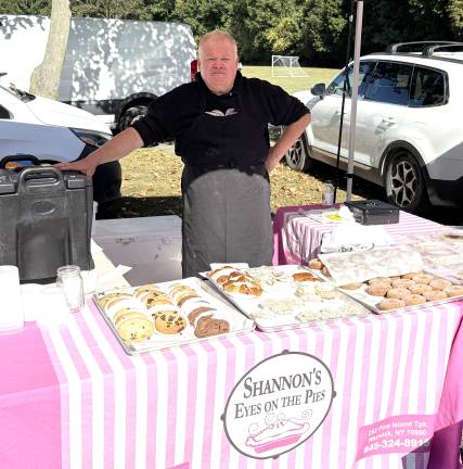From farmers market to peace across an ocean John Cheevers representing Shannon’s Eyes on the Pies at the Lakeside Farmers Market.