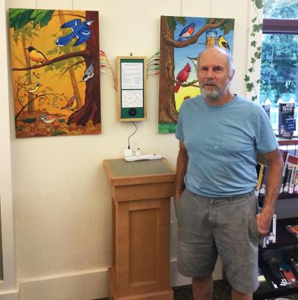 Artist James Van Gelder has created an interactive birdsong sound board for Albert Wisner Public Library.