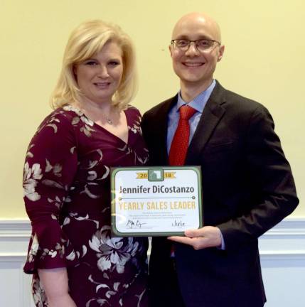 Jennifer DiCostanzo is Green Team New York's 4th quarter and yearly Sales Leader for 2018 Provided photo Jennifer DiCostanzo and Geoff Green