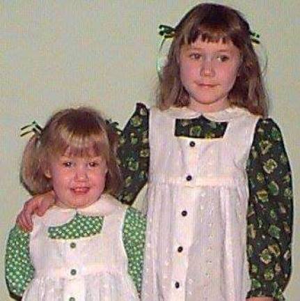 One Lucky Leprechaun Little Irish Lassies. My 2 daughters in their homemade St. Patrick's Day dresses. Photo courtesy of Shannon.