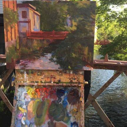 Plein-air art exhibit at Caffe a la Mode One of Howard-Fatta's favorite locations in the Village of Warwick is the red foot bridge over theWawayanda Creek. She paints each Wednesday morning.