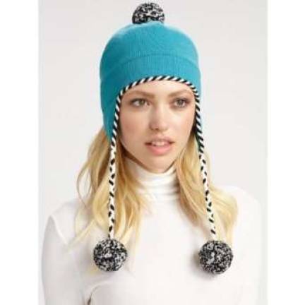 Ski fashion: Rainbow of color headed down slopes Kate Spade New York Big Apple Merino wool ski hat with pom pom