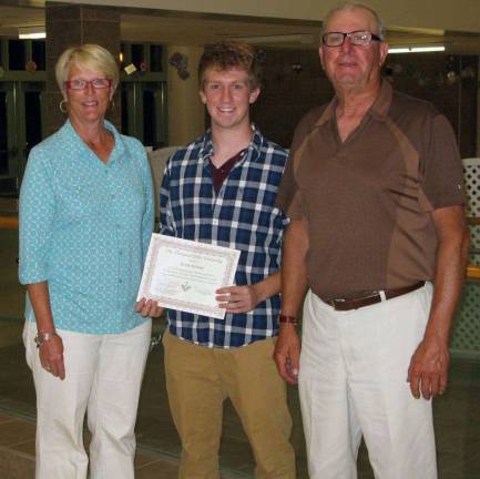 Black Dirt scholars announced Kieran McShane with Sally and Robert Scheuermann of Scheuermann Farm & Greenhouses, hosts of The Black Dirt Feast.