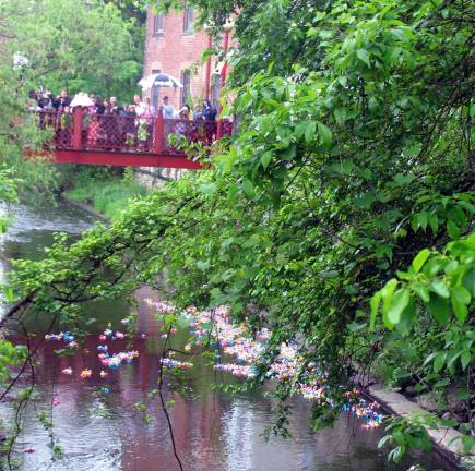 Warwick’s 23rd annual Duck Derby held Sunday, May 19 Racing towards the Carriage Path Bridge.