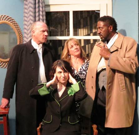 Whodunit Photo provided by Bruce Roman The Playhouse at Museum Village begins its 24th season on May 3 with the suspense thriller “Getting Away with Murder." Pictured from left to right are cast members Joseph Jervais, Paula Donovan, J.R. Carter And Lisa DiBlasi.