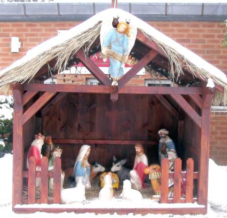 Members of the Warwick Valley Knights of Columbus Council 4952 built this crèche for the Church of St. Stephen, the First Martyr, in 2001.