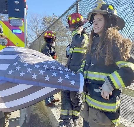 Warwick. Warwick firefighters Tim Vreeland and Angie O’Neill join New York National Guard Warwick firefighter Angie O’Neill, Engine Co. 3
