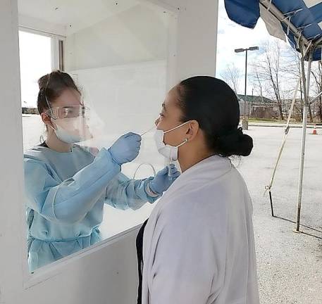 The folks at Jag Fabrications, a set design company based out of Warwick, put themselves to work — quickly. They got their first testing booth finished and delivered to Orange Urgent Care in Middletown within four days.