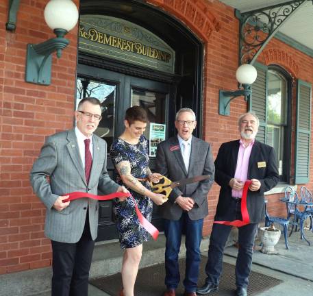 Jennifer Powers Massage Therapy celebrates grand opening Photo by Roger Gavan On May 8, Town of Warwick Supervisor Michael Sweeton (left), Warwick Valley Chamber of Commerce President John Redman (right) and Chamber Executive Director Michael Johndrow joined Jennifer Powers for the grand opening of her massage therapy studio at 28 Railroad Ave., Suite 2D, in the Village of Warwick.