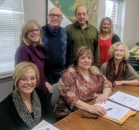 Marie Luca appointed coordinator of Warwick's Friendly Visitor Program Photo provided by Jean Corbi Ciappa Friendly Visitor Program Coordinator Marie Lucas, center and seated, gets oriented to her new position. Pictured with her are, clockwise, Board Secretary Rosemarie Bastanza, Jewish Family Service liaison Doris Rubinsky, Board President Vince Copello, Town Board liaison Councilman Floyd DeAngelo, Board Co-Chair Dana Castine and FVP volunteer Carolyn Riley.