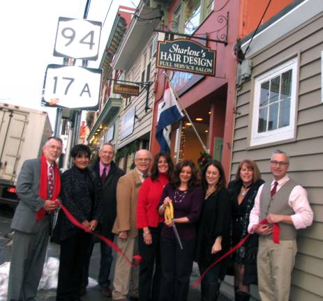 Sharlene's Hair Design celebrates twenty-five years in business On Dec. 19, Town of Warwick Supervisor, Mayor Michael Newhard and members of the Warwick Valley Chamber of Commerce joined Sharlene Bovich, owner of SharleneþÄôs Hair Design, and her staff to celebrate twenty-five years in business. From left, Town of Warwick Supervisor Michael Sweeton, Warwick Valley Chamber of Commerce Vice President Sherry Bukovcan, Executive Director Michael Johndrow, Secretary Doug Stage, Sharlene's stylist Giana Piekarz, owner Sharlene Bovich, stylist Caitlin Connolly, Chamber Vice President Mechelle Casciotta and Mayor Michael Newhard.