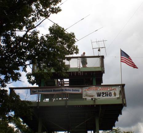 The Orange County Amateur Radio Club holds field day June 28-29 Bill Carley, KC2ZFO, of Middletown, surveys the Field Day camp from atop the Cronomer Park observation deck in the Town of Newburgh deck amid the array of beam antennas and long wires set up by the Orange County Amateur Radio Club. The annual contest will be held Saturday and Sunday, June 28-29.