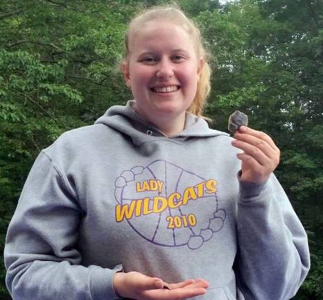 College notes Megan Shannon of Warwick, a student majoring in anthropology at SUNY Oneonta, is seeing firsthand what it would be like to work as an archaeologist during this summer's Pine Lake Archaeological Field School.