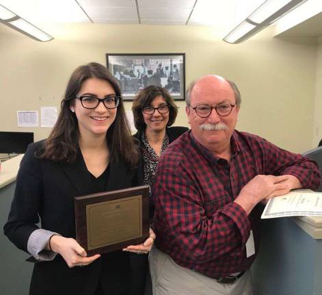 The Warwick Advertiser reels in awards from New York Press Association Reporter Erika Norton, and editors Pam Chergotis and Bob Quinn with their NYPA awards.