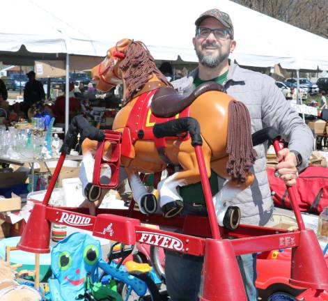 Second annual Too Good to Toss event a huge success Some child will love this item carried in by volunteer Keith Swenson.