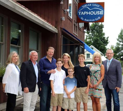 Warwick Valley Chamber to host mixer at new Sugar Loaf Taphouse on Aug. 29 Photo by Roger Gavan Gathered outside the new Sugar Loaf Taphouse in the heart of Sugar Loaf to plan the Aug. 29 "Endless Summer Business Mixer" are from left, Warwick Valley Chamber of Commerce Secretary Kim Starks, Vice President James Mezzetti, Sugar Loaf Taphouse Co-owners Marco and Heather Solari with their sons Luke, 12, Levi, 9, and Johhny, 14, Event Planner Janine Dethmers and Chamber Executive Director Michael Johndrow.