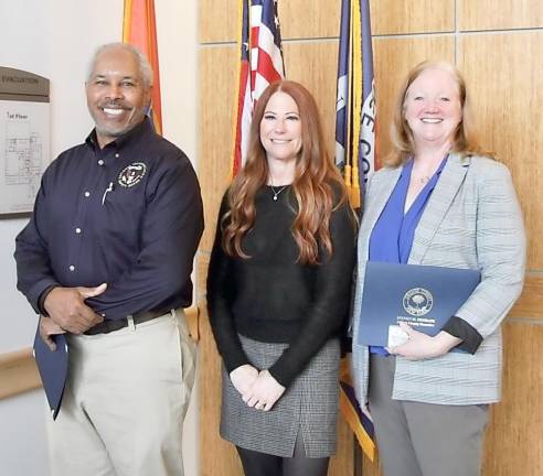 Family reunification center exercise Panelists Max Green (left), Carly Posey and Tara Hughes at the Orange County Emergency Services Center in on Jan. 18. Photos provided by Orange County.