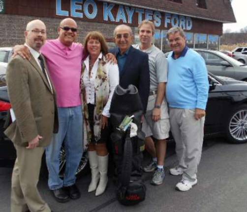 Warwick Rotarians to host golf outing April 28 at Great Gorge Photo by Susan Veaz Two major hole-in-one prizes will be available this year at the Warwick Rotary golf outing April 28 at Great Gorge Country Club. Leo Kaytes Ford again will sponsor a hole-in-one contest with a new Ford going to anyone acing the designated hole. In addition, Warwick Resource Group is offering $10,000 for a designated hole-in-one. Shown, left to right, are Rotary golf committee members Ken Ford, Wayne Patterson, Mechelle Casciotta, Leo Kaytes, Leo Kaytes Jr. and Stan Martin.