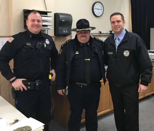 Orange County takes part in Law Enforcement Appreciation Day Provided photoOrange County Executive Steven M. Neuhaus (right) with Village of Chester Police Chief Peter Graziano (center) and Officer Jason Jackler (left) on Law Enforcement Appreciation Day.