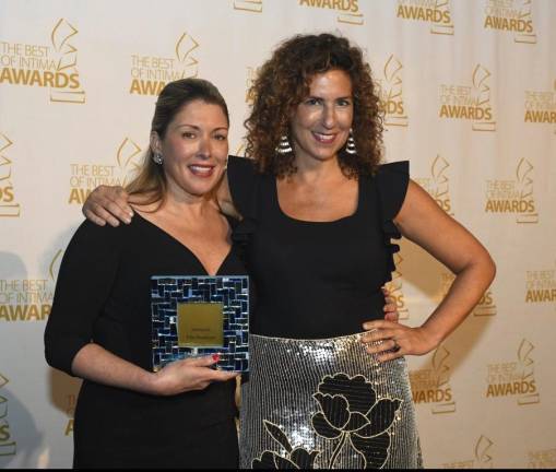 Kerry O'Brien (right), designer and founder of the Commando brand collection, presented Michelle Ricciardi with the Trailblazer's Award.