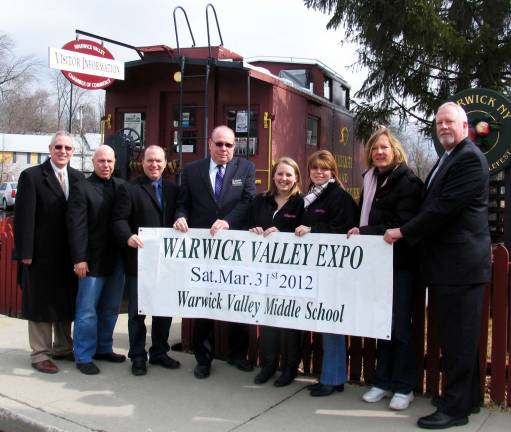 Warwick Chamber announces additional sponsors for EXPO 2012 Photo by Roger Gavan The Warwick Valley Chamber of Commerce recently announced their Partner Sponsor, WTBQ Radio, and three additional Associate Sponsors: St. Anthony Community Hospital, Warwick ShopRite and Warwick Resource Group - Sanford, Inc. for EXPO 2012. From left, Michael Johndrow, executive director of the Warwick Valley Chamber of Commerce; Richard and Keith Savino of Warwick Resource Group - Sanford Inc.; Warwick ShopRite Store Director Bob Courtenay with hiring coordinator Michelle Laurice and shopper advocate Courtney Wright; WTBQ Marketing and Sales Director Suzie Miller; and Jeff Reilly, SVP Operations, administrator at St. Anthony Community Hospital.