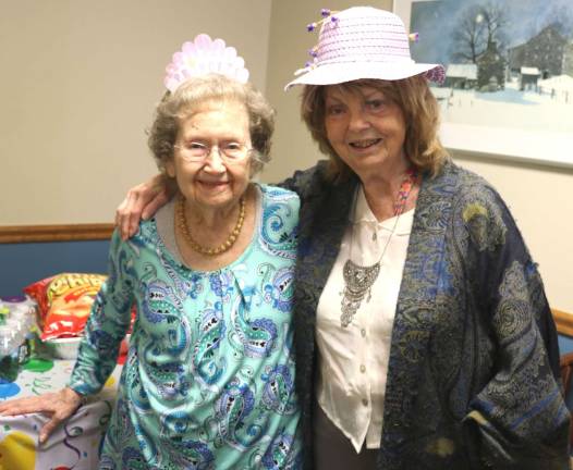 Mount Alverno Center resident Lillian Kjellander celebrates 100th birthday Provided photo Lillian Kjellander (left) celebrated her 100th birthday on Saturday, April 7, with her close friend and Mount Alverno resident Gail Bate along with other friends and relatives.