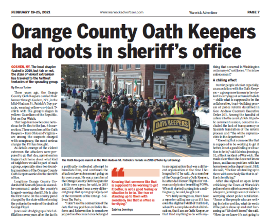 Straus News wins Better Newspaper Contest awards Becca Tucker’s story about local Oath Keepers won an award at the New York Press Association’s Better Newspaper Contest.