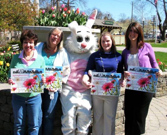 Warwick celebrates Springfest this Saturday, April 28 New this year: The Warwick Valley Slider Challenge Photo by Roger Gavan Spring is in the air and the Merchant Guild volunteers have been planning Springfest long before the Easter Bunny came to town. From left co-Chairs Mary Beth Schlichting and Debbie Iurato, the Easter Bunny, and volunteers Tarin Hackbarth and Cristina Hohmann. 2. & 3. Previous celebration of Springfest.