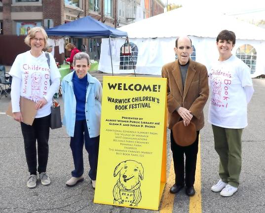They made it happen: From left, Judy Pederson, Warwick Children's Book Festival co-coordinator; Glenn P. and Susan D. Dickes, principal festival sponsors, and Lisa Laico, festival co-coordinator.