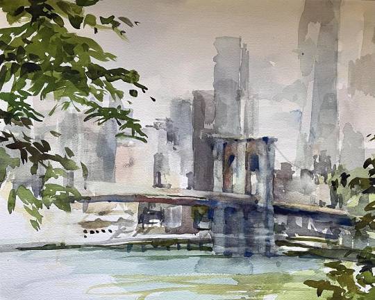 Middletown. Bathe your senses in a display of watercolor art at SUNY Orange Brooklyn Bridge by Susan Weintraub