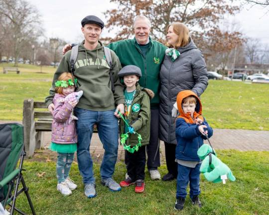 The Scully family of Goshen at the Mid Hudson St. Patrick’s Day Parade in Goshen on March 10, 2024. Photo by Sammie Finch