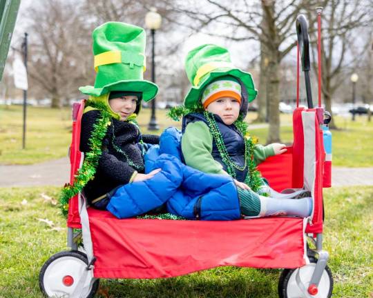 The Stanley brothers from Greenwood Lake at the Mid Hudson St. Patrick’s Day Parade in Goshen on March 10, 2024. Photo by Sammie Finch