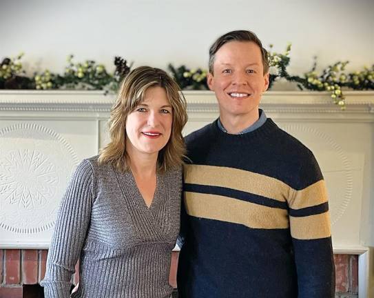 Christopher Sloan with Jennifer O’Connor of The Warwick Historical Society.