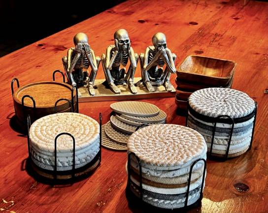 Coasters and monkey skeletons Writer Beth Quinn’s quest to reorganize her basement led to a coaster conundrum. (Photos by Beth Quinn)