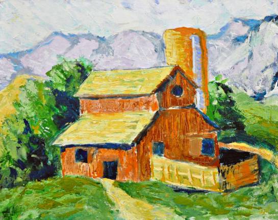 SUNY Orange hosts student art and architectural design exhibits þÄúRed Barn,þÄù an acrylic by art student Liam Vogel.