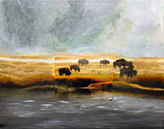 SUNY Orange hosts student art and architectural design exhibits þÄúBuffalo Roaming,þÄù an acrylic by art student Delaney Marshall.