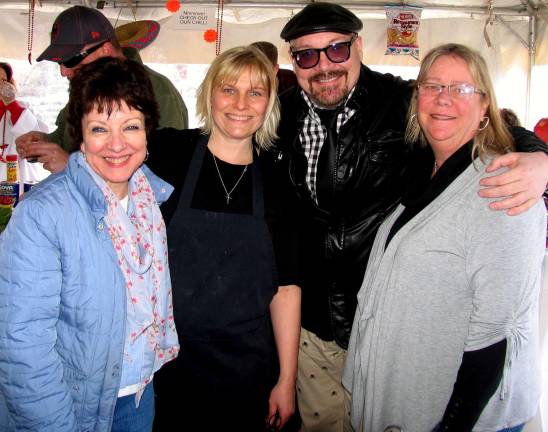 Downtown Warwick celebrates third annual Winter Blues weekend On Saturday and Sunday, March 3-4, the Warwick Valley Chamber of Commerce and its Merchant Guild celebrated the third annual ìWinter Blues Weekend.î From left, Merchant Guild co-Chair Mary Beth Schlichting, Chili Cook-Off Chair Jennifer Haesche, Winter Blues Weekend Chair Tim Mullally and Merchant Guild Treasurer Debbie Iurato.