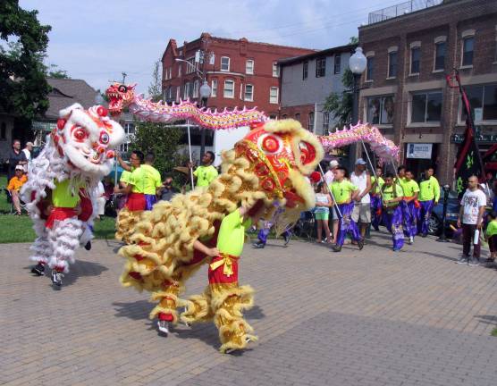 Cross cultural anniversary Photo by Roger Gavan Traditional Chinese Lion and Dragon dances.