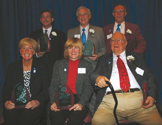 SUNY Orange inducts six into Athletic Hall Of Fame Photo by Steve Hedderton SUNY Orange inducted six new members into its Colt Athletic Hall of Fame during a ceremony Oct. 26 at KuhlþÄôs Highland House in Middletown. The Class of 2013 included: front row, from left, Lois Ann Hayes þÄò79, Susan Deer þÄò71 and Richard Morse þÄò58; and back row, from left, John Scanlan þÄò73, Achilles þÄúKellyþÄù Rossi þÄò53 and Walter Cawein þÄò57. The Hall of Fame was established in 2012 to recognize the top athletes, coaches and administrators who have contributed to the collegeþÄôs athletic program since its inception in 1950.