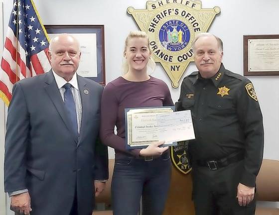 Sheriff presents criminal justice scholarship to Elizabeth Kimber Sheriff presents criminal justice scholarship to Elizabeth Kimber