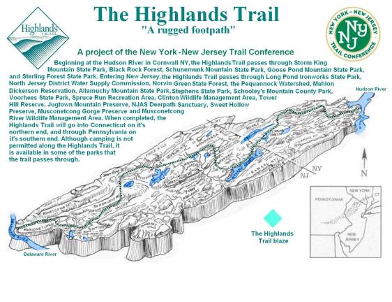 Check out the latest Goosepond trail at park celebration The Highlands Trail extends more than 150 miles from Storm King Mountain on the Hudson River in New York south to Riegelsville, N.J., on the Delaware River.