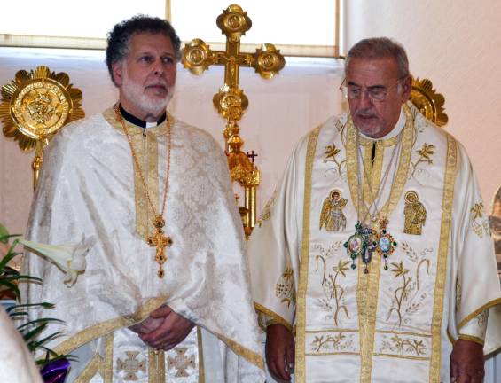 Orthodox and Western churches celebrate Easter on different dates From left, the Rev. George Kevorkian, pastor of St. Ignatius Antiochian Orthodox Mission in the Village of Florida, with Metropolitan Philip, the head of the Antiochian Orthodox Church in the U.S. and Canada.