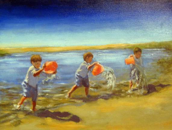 The paintings of Mary Mugele Sealfon on display at Albert Wisner library An exhibition of paintings by Mary Mugele Sealfon is on display in the gallery at the Albert Wisner Public Library in Warwick now through the end of September. This oil on canvas is called ìBeach Memories.î